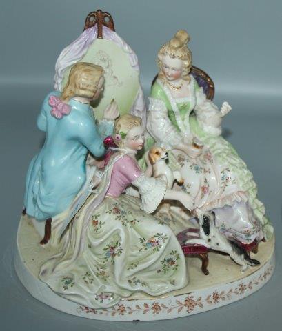 Continental porcelain figure group